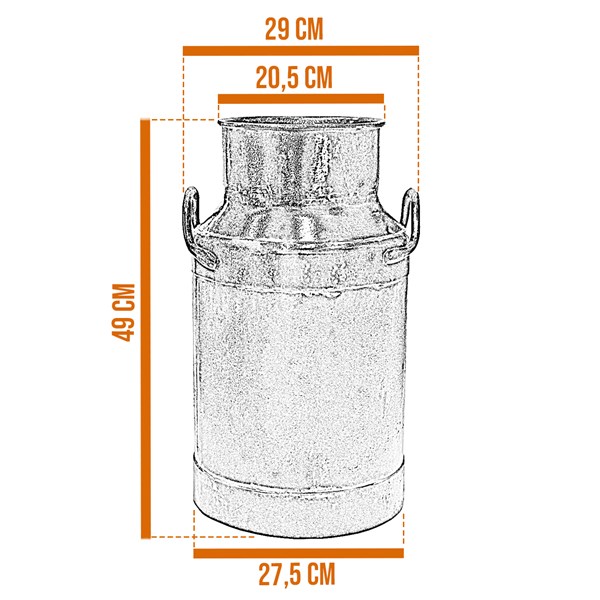 Galão Tambor Latão Tarro Leite Metal Decorativo 20L Verniz