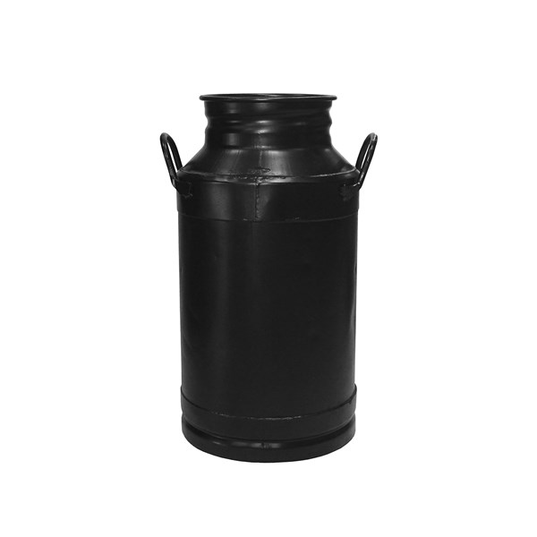 Galão Tambor Latão Tarro Leite Metal Decorativo 20L Preto