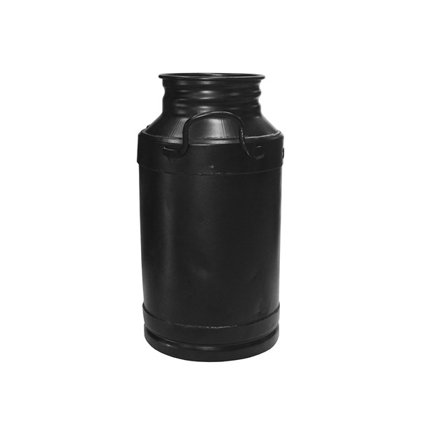 Galão Tambor Latão Tarro Leite Metal Decorativo 20L Preto