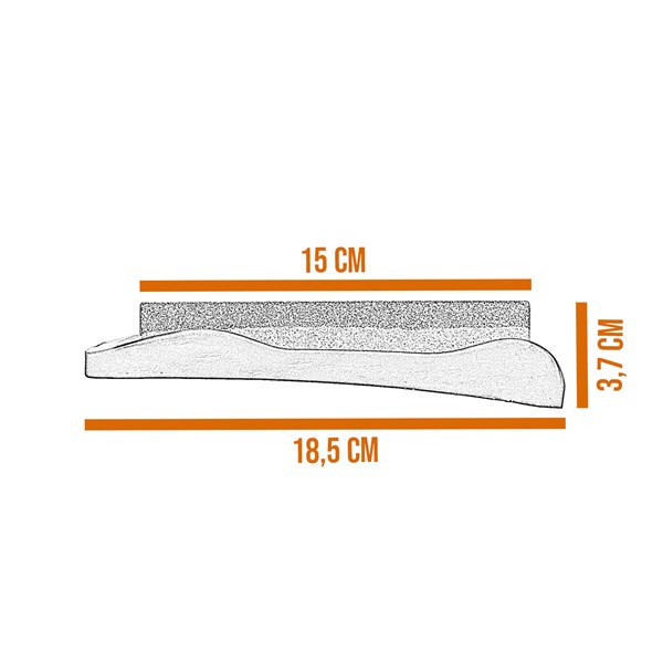 Pedra Afiar Facas Retangular 6" Suporte Vermelho