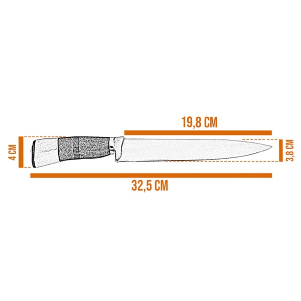 Faca 08 Inox 420 Protetor Bronze Cabo Misto