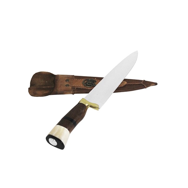 Faca 09 Inox 420 Protetor Bronze Cabo Misto