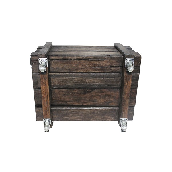 Caixa Lenha Lenheiro Multiuso Madeira Rodinhas