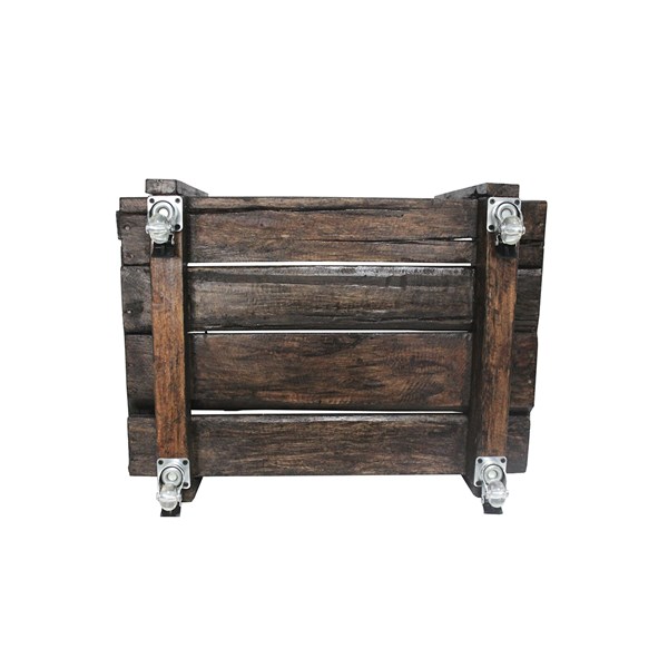 Caixa Lenha Lenheiro Multiuso Madeira Rodinhas