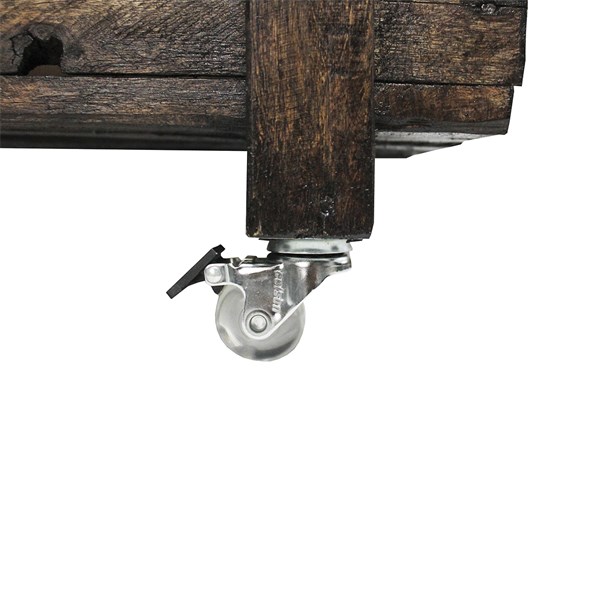 Caixa Lenha Lenheiro Multiuso Madeira Rodinhas