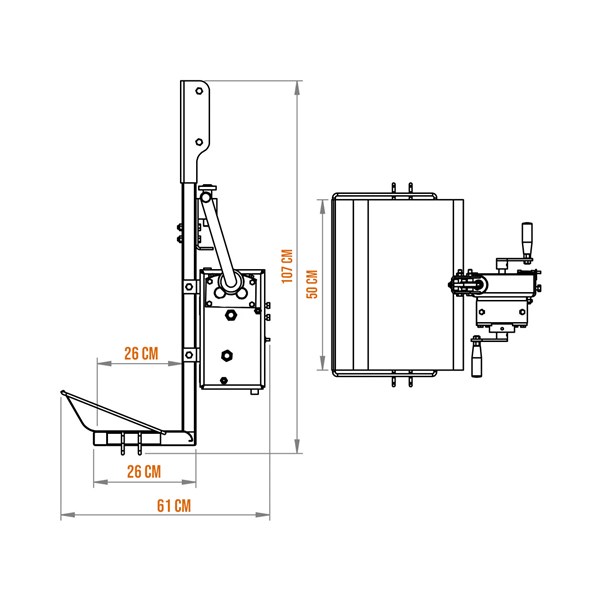 Cadeirinha Suspensa Mecânica Sobe Desce Manivela + 30m Cabo de Aço  5/16"