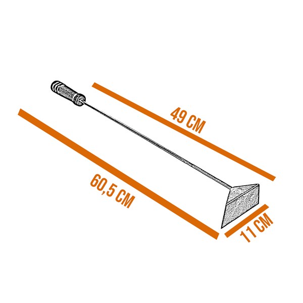 Puxador de Brasa Aço Zincado 55cm
