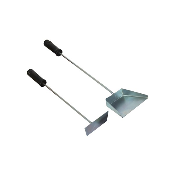 Pá Aço Zincado 40cm e Puxador de Brasa Aço Zincado 30cm