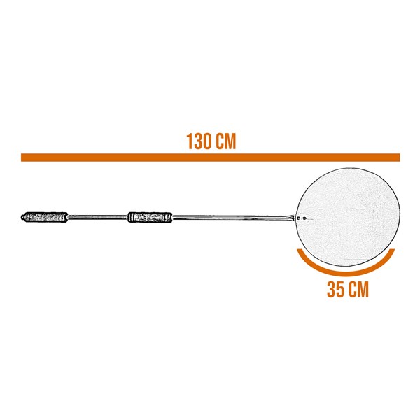 Pá Pizza Inox 35X130cm Cabos Madeira
