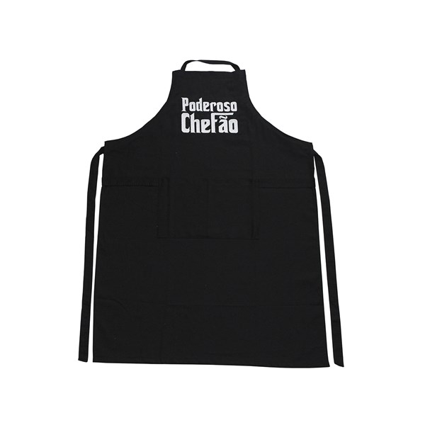 Avental Sarja Algodão Bordado Poderoso Chefão Preto