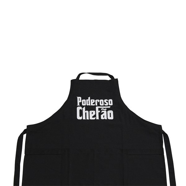 Avental Sarja Algodão Bordado Poderoso Chefão Preto