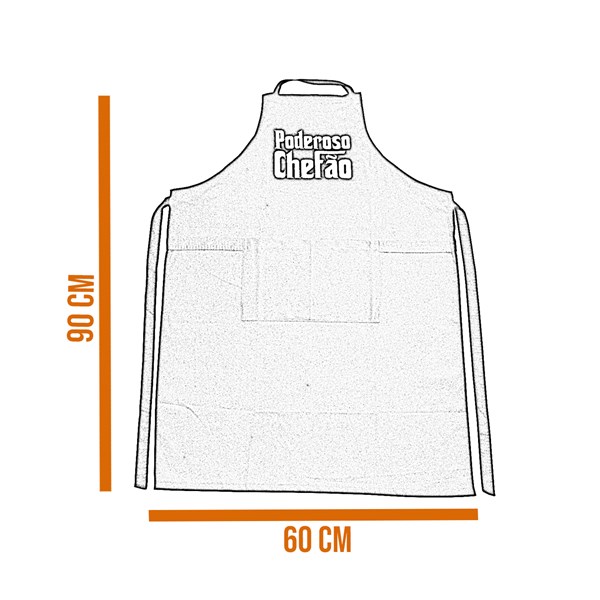 Avental Sarja Algodão Bordado Poderoso Chefão Preto