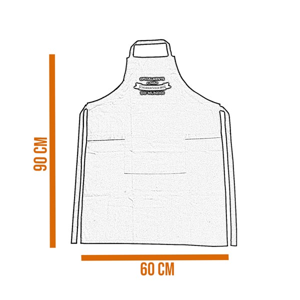 Avental Sarja Algodão Bordado Oficialmente o Melhor Churrasqueiro do Mundo Preto