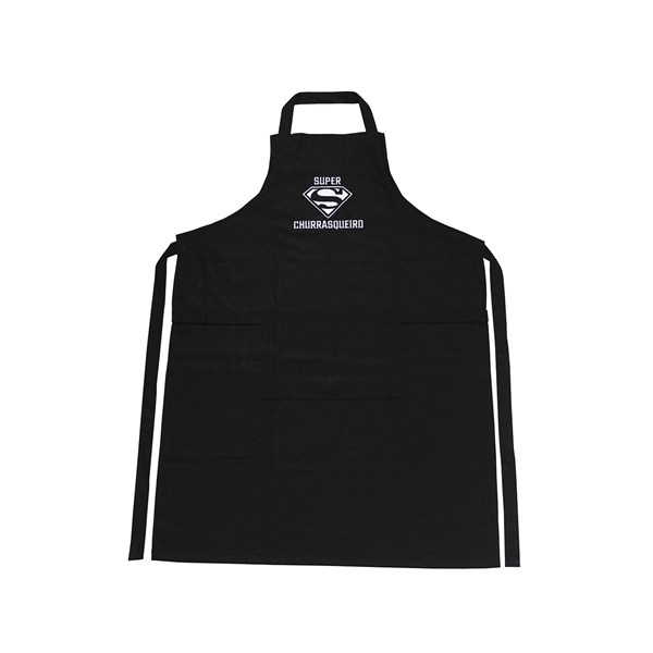 Avental Sarja Algodão Bordado Super Churrasqueiro Preto