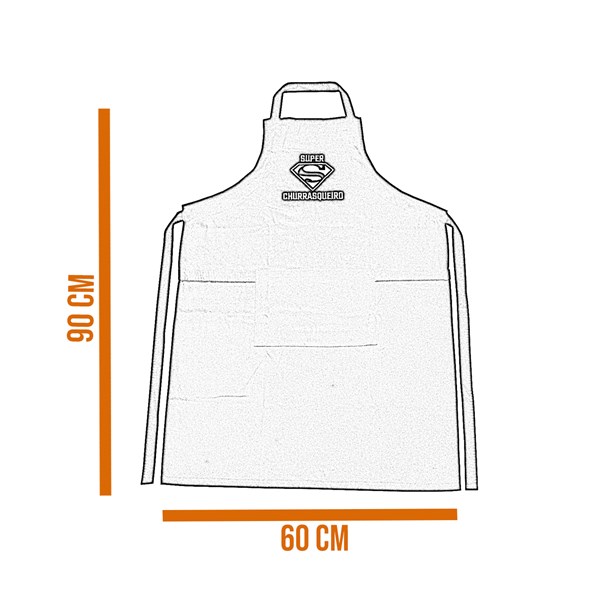Avental Sarja Algodão Bordado Super Churrasqueiro Preto