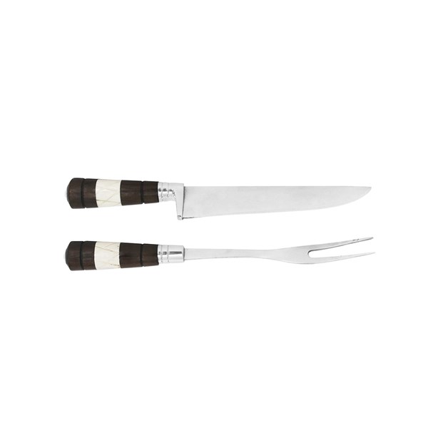 Faca Garfo 08 Inox 420 Cabo Osso Madeira