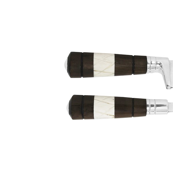 Faca Garfo 08 Inox 420 Cabo Osso Madeira