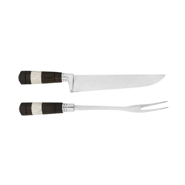 Faca Garfo 10 Inox 420 Cabo Osso Madeira