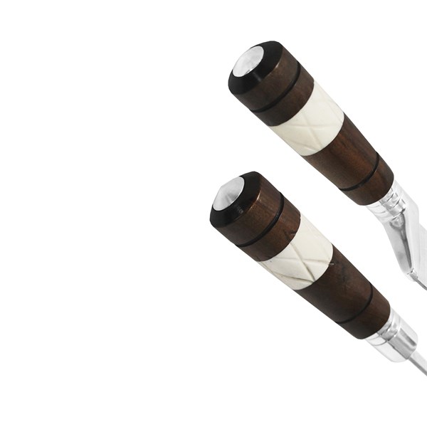 Faca Garfo 10 Inox 420 Cabo Osso Madeira