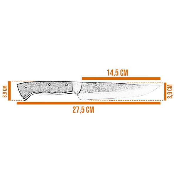 Faca 06 Carbono 1070 Cabo Chato Acrílico Bowie