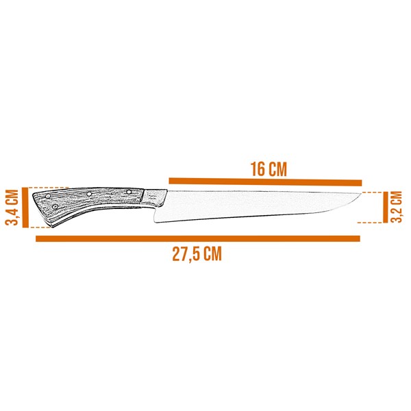 Faca 06 Inox 420C 3mm Cabo Madeira Campeira