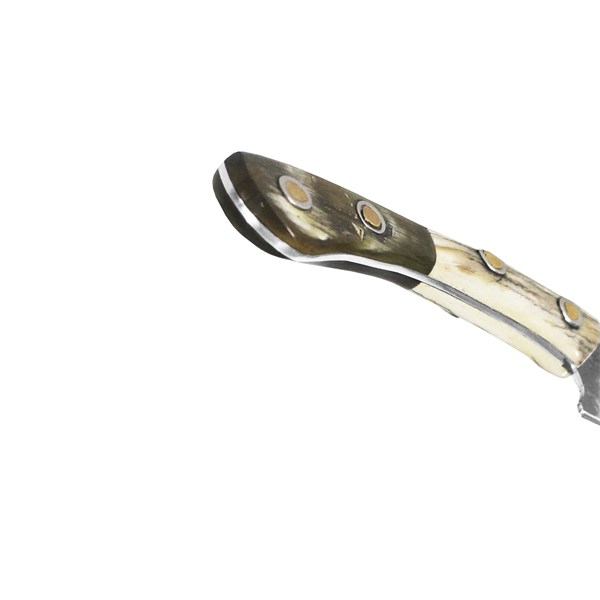 Faca 06 Inox 420C Brut Forge 2mm Cabo Chifre Tesoura