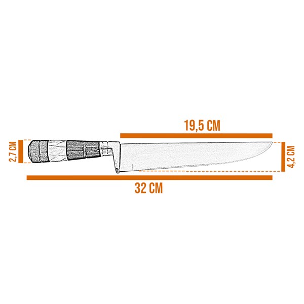 Faca 08 Inox 420 Cabo Osso Chifre