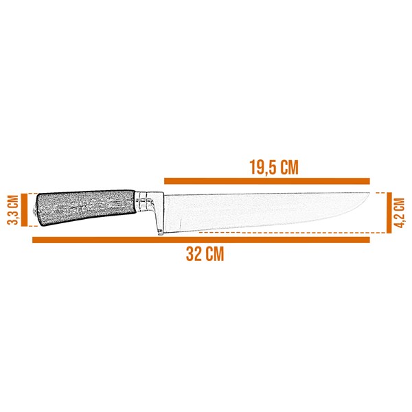 Faca 08 Inox 420 Cabo Ponta Chifre