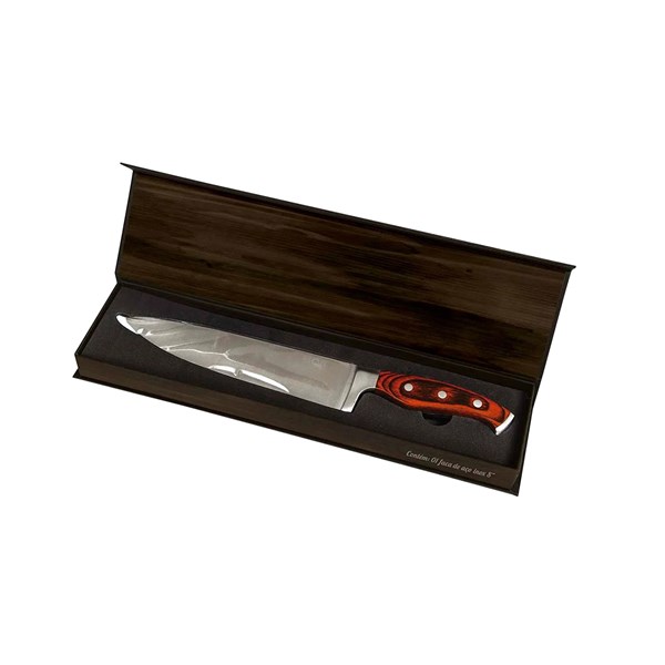 Faca 08 Inox Steel Cabo Madeira