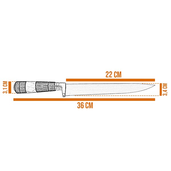 Faca 09 Inox 420 Cabo Osso Madeira