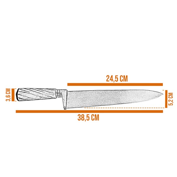 Faca 10 Inox 420 Vazada Frigorífica Cabo Osso Artesanal Preparo