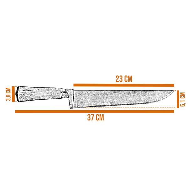 Faca Chaira 10 Inox 420 Cabo Osso