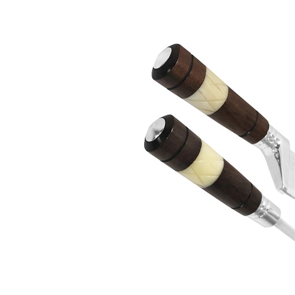 Faca Chaira 10 Inox 420 Cabo Osso Madeira