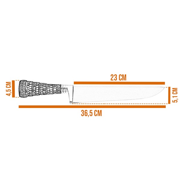 Faca Chaira 10 Inox 420 Cabo Tatu