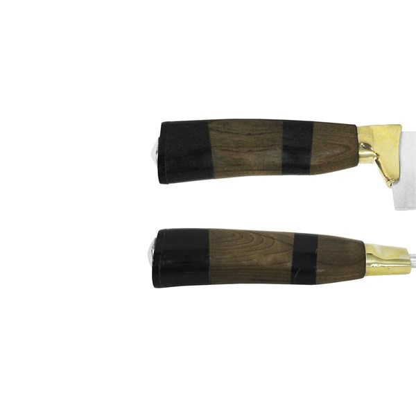 Faca Chaira 10 Inox 420 Protetor Bronze Cabo Misto