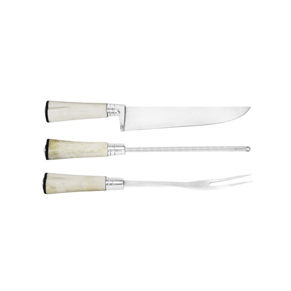 Faca Chaira Garfo 08 Inox 420 Cabo Osso