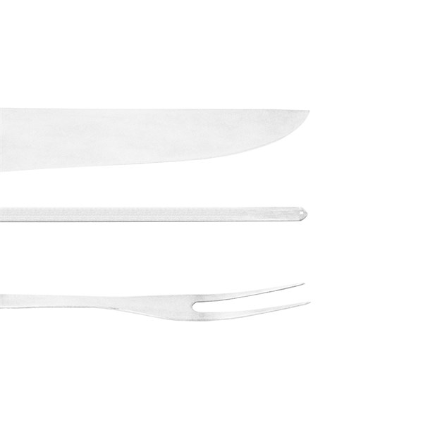 Faca Chaira Garfo 08 Inox 420 Cabo Osso Madeira