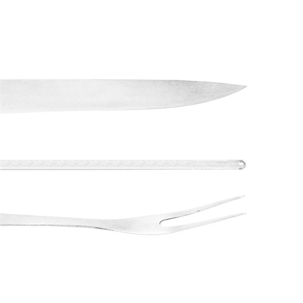 Faca Chaira Garfo 09 Inox 420 Cabo Osso Madeira