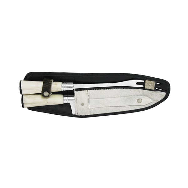 Faca Garfo 10 Inox 420 Cabo Osso