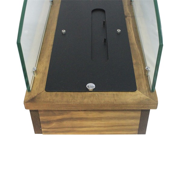 Lareira Ecológica Álcool Etanol Aço 45cm Suporte Madeira Vidro