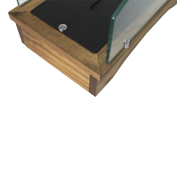 Lareira Ecológica Álcool Etanol Aço 45cm Suporte Madeira Vidro