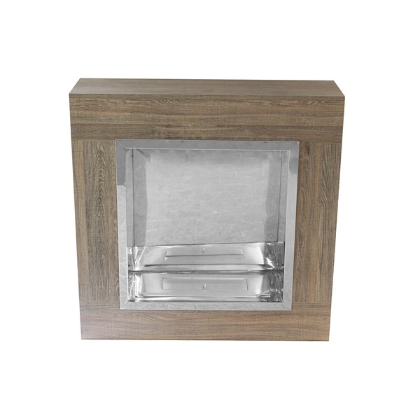 Lareira Ecológica Álcool Etanol Inox 46cm Móvel MDF Inox