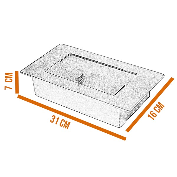 Queimador Lareira Ecológica Álcool Etanol Inox 31cm
