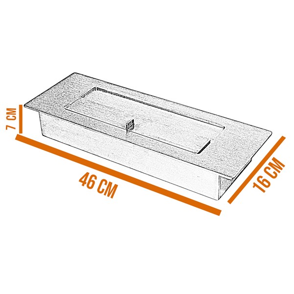 Queimador Lareira Ecológica Álcool Etanol Inox 46cm