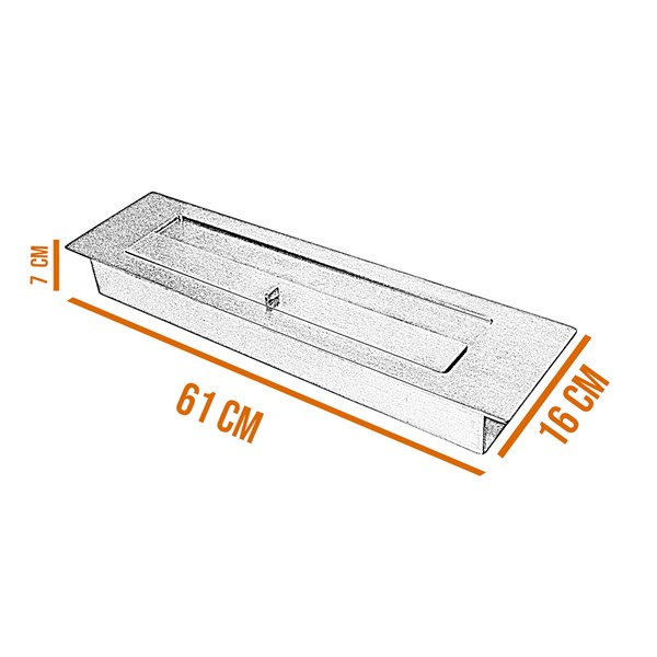 Queimador Lareira Ecológica Álcool Etanol Inox 61cm