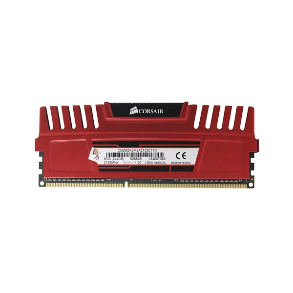 Pente Memória RAM Desktop Corsair Vengeance 4GB 2133MHZ DDR3 CMZ8GX3M2A2133C11R Vermelha