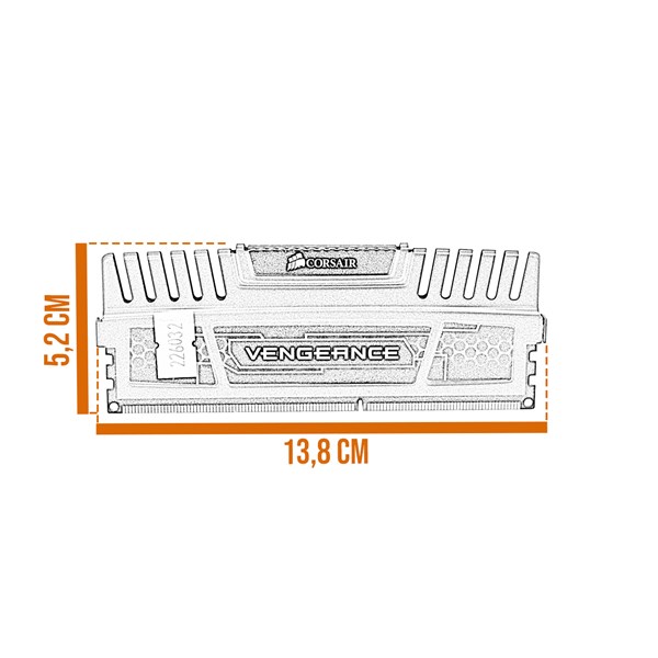 Pente Memória RAM Desktop Corsair Vengeance 4GB 2133MHZ DDR3 CMZ8GX3M2A2133C11R Vermelha