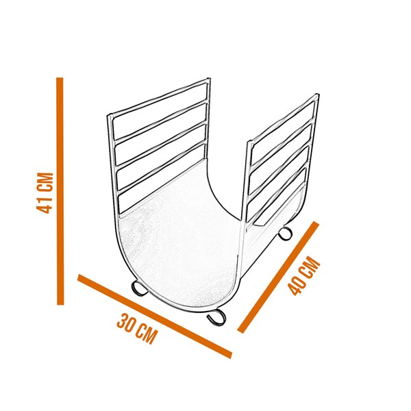 Lenheiro Ferro Modelo U Preto