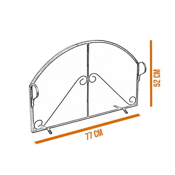 Tela Proteção Lareira 77X52cm Curvada