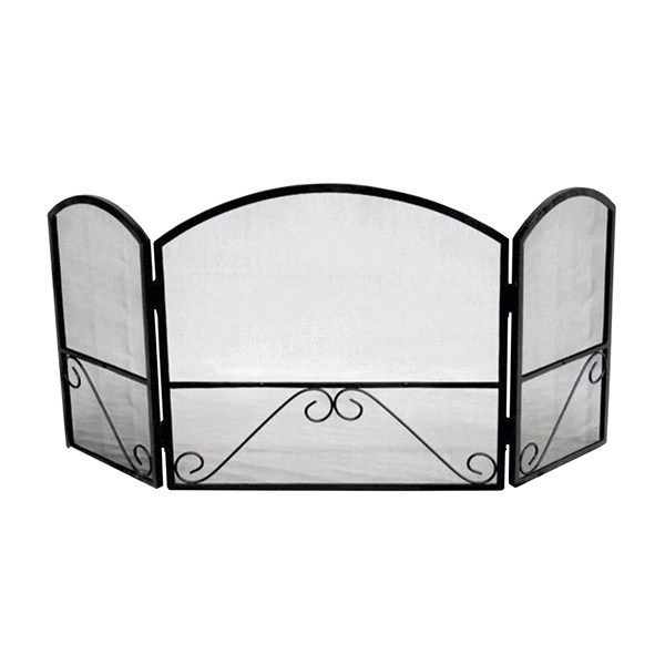 Tela Proteção Lareira 117X56cm Dobrável Curvada